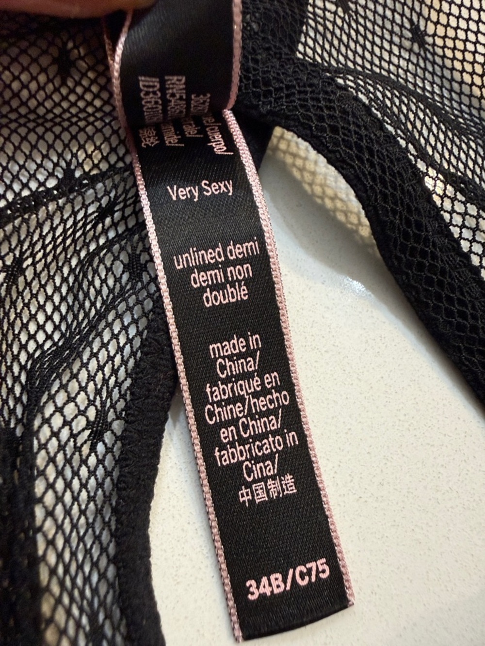 Victoria’s Secret Very Sexy Black Unlined Demi Lace Racerback Bra | Size 34B - Picture 2 of 8